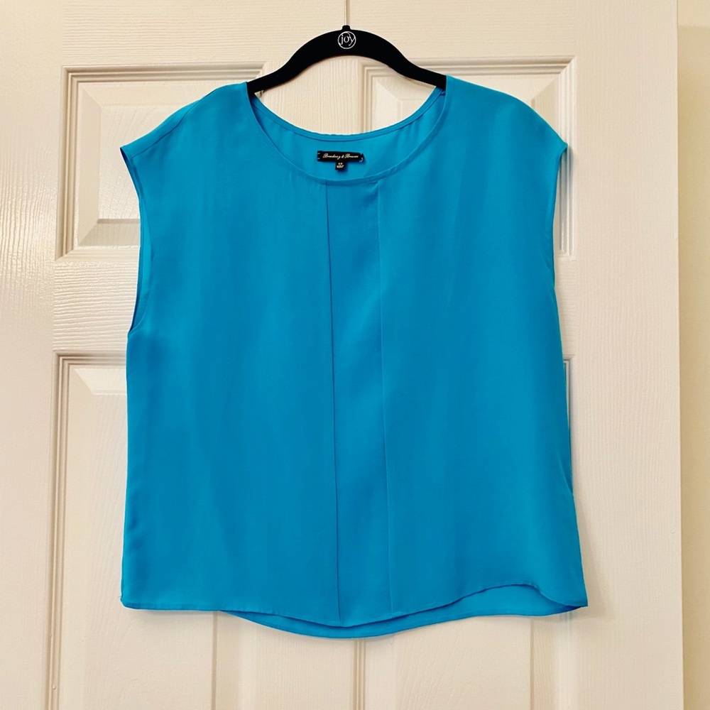 Madewell Broadway & Broome blue silk top